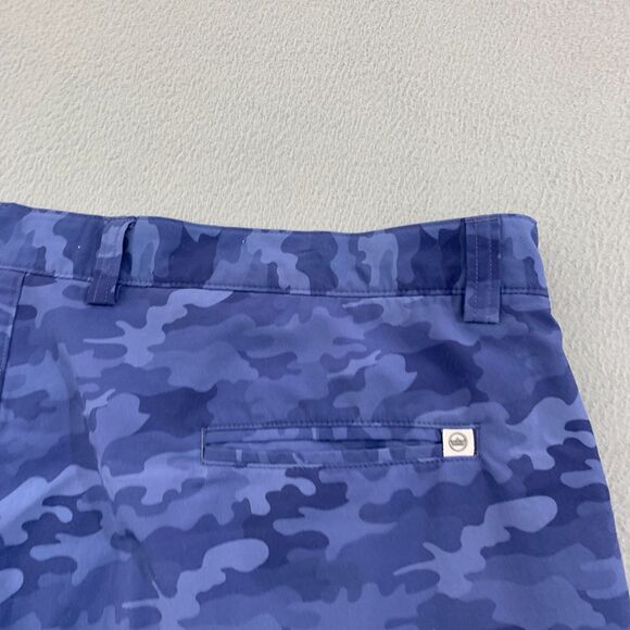 Peter Millar Golf Shorts Mens Size 42 Stretch Flat Front Camo Beige 10" Inseam - Picture 11 of 12